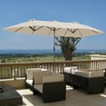thumbnail image 2 of Lacoo 15 Ft Beige Patio Double Sided Outdoor Twin Table Umbrella Rectangular Large Market Umbrella with Crank for Patio Shade Outside Deck or Pool, 2 of 7