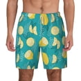 thumbnail image 3 of Uemuo Lemon Blue Pattern Mens Swim Trunks Quick Dry Board Shorts with Mesh Lining, Stretch Beach Shorts Quick Dry No-Chafing Board Shorts-X-Large, 3 of 9