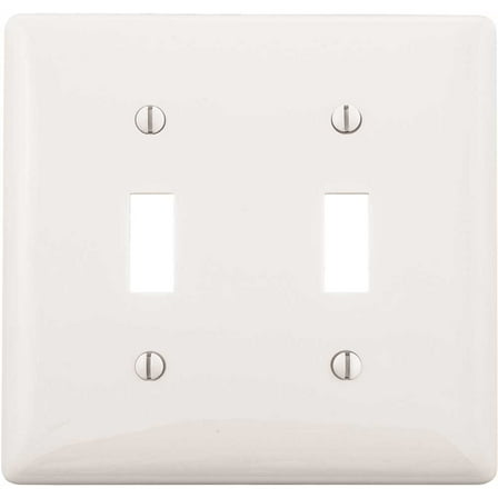 HUBBELL WIRING PJ2W 2-Gang White Medium Size Toggle Wall Plate