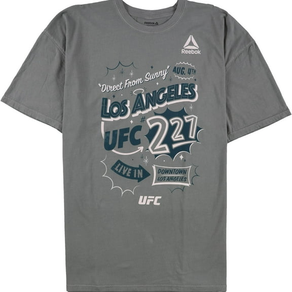 Reebok Mens Direct From Sunny Los Angeles Graphic T-Shirt, Grey, X-Large