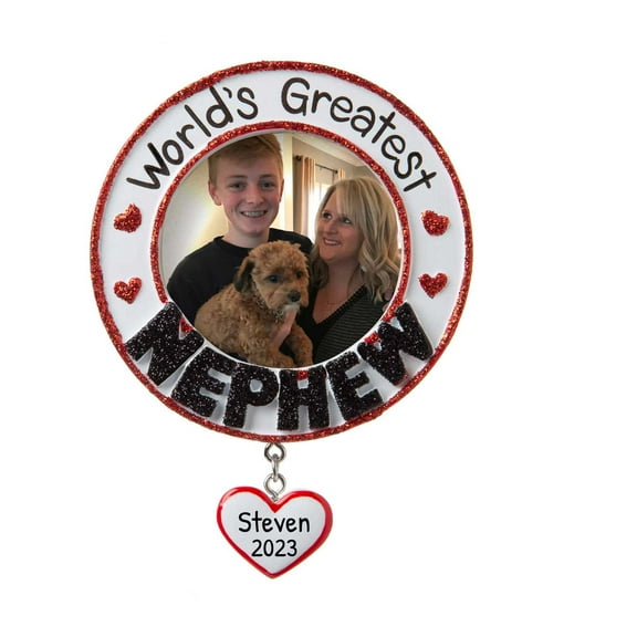 Ornaments by Elves Personalized Greatest Nephew Picture Frame Christmas Tree Ornament 2024 .25 lbs.