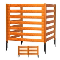 3 Panels Wood Air Conditioner Fence Panels, 36"x36"x36" Outdoor Privacy Screens with Metal Stakes, Equipment Enclosure Panels for Trash Can, Pool, Yard, Deck