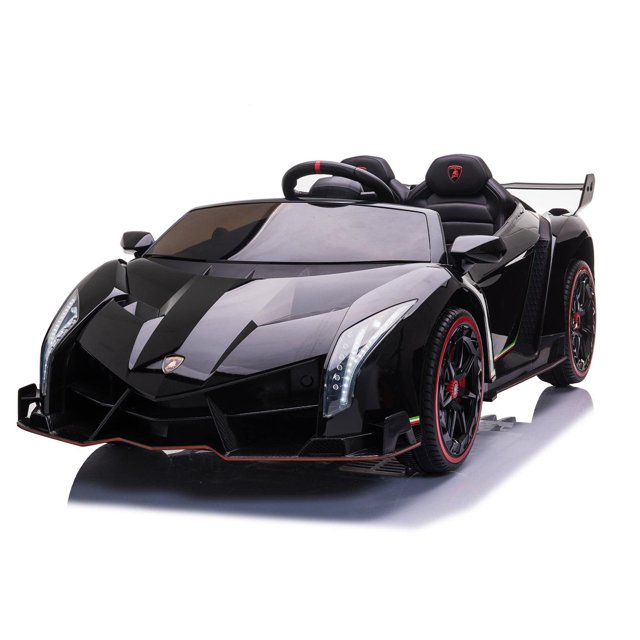 Lamborghini Veneno 24V (2x12V) Ride On Cars 4x4 Upgraded Leather Seats Rubber Tires with Remote Control