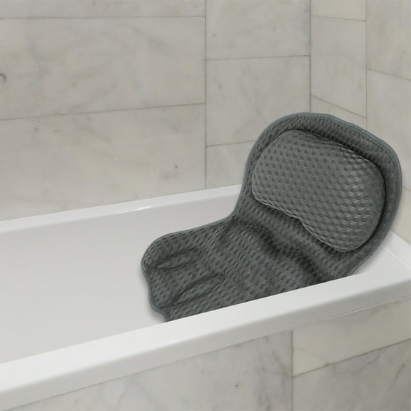 Vocoste Bath Pillows for Tub Bath Tub Pillows for Head and Neck with Soft Air Mesh Fabric Gray