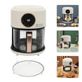 thumbnail image 3 of 4.5 Quart Air Fryer, Borosilicate Glass Basket - Nonstick & Dishwasher Safe, 360° View, Adjustable Temperature, Touch Panel Control, 0-60min Timer 1200W for Home Kitchens (White), 3 of 22