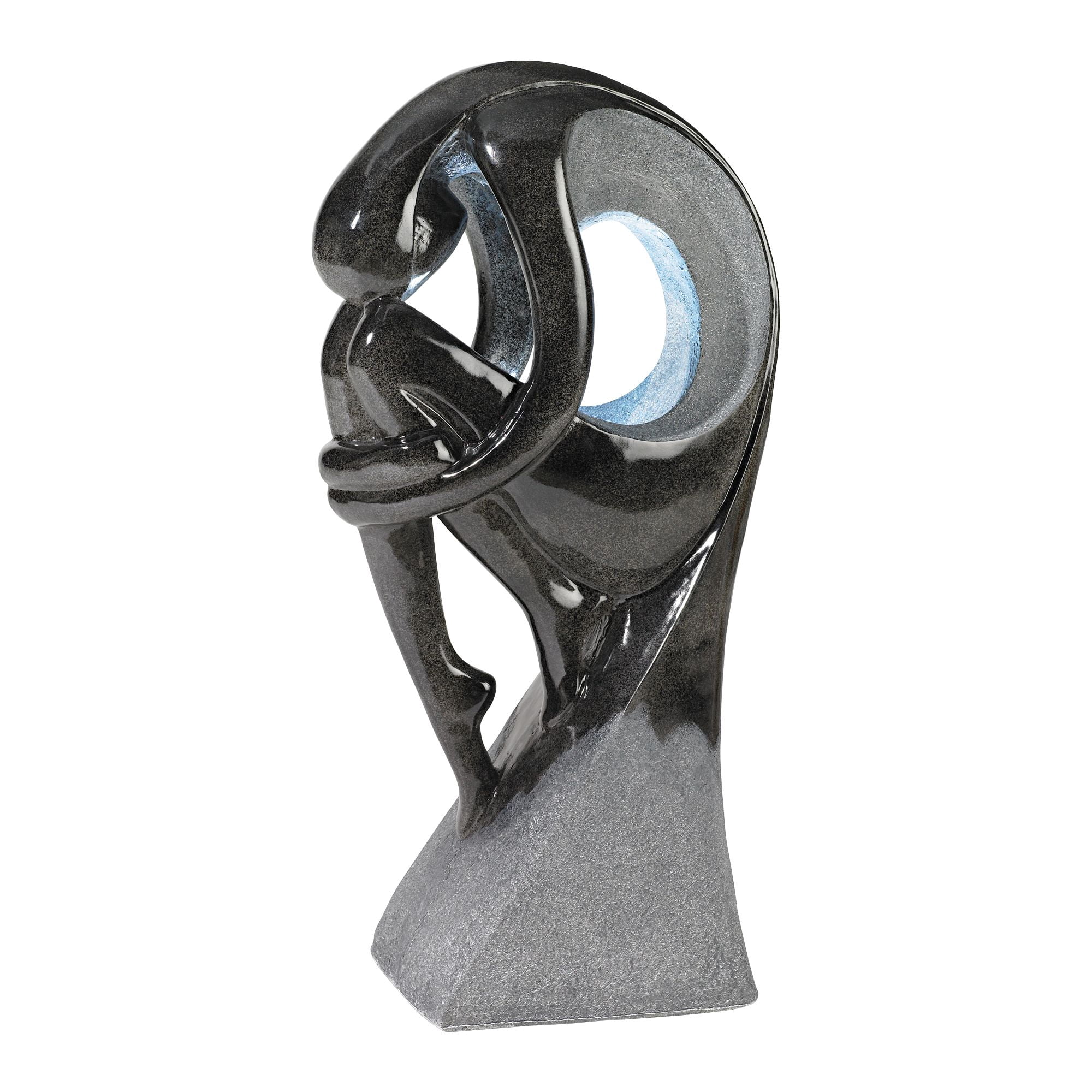 Graceful Form 43" High Large Modern Zen Indoor Outdoor Decor Resin Floor Fountain with Light LED Outside
