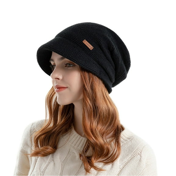Fgnfyis Women's Winter Outdoor Warm Hat Wide Brim Earflap Fashion Postpartum Pile Cap Winter Hats for Women Black