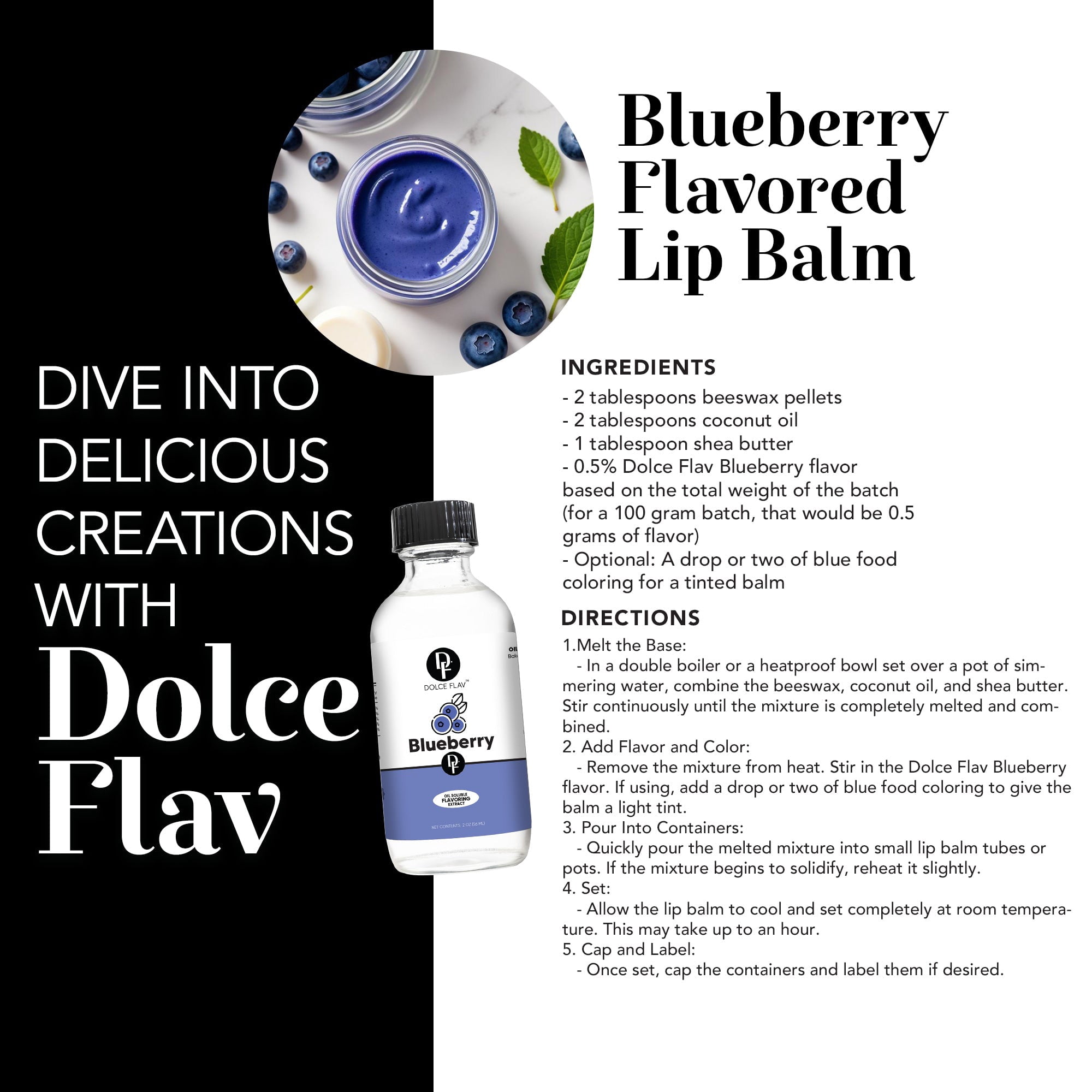 Dolce Flav - Oil Soluble Blueberry Flavoring 1 Gallon