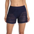 thumbnail image 3 of Charmo Womens Solid Mesh Swim Shorts High Waist Swimsuits Bottoms, 3 of 6