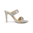 thumbnail image 3 of BLISSFUL STEP Women's Glitter Rhines Stiletto Heel Sandals Silver 6, 3 of 8