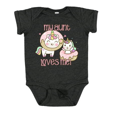 

Inktastic My Aunt Loves Me Unicorn Gift Baby Boy or Baby Girl Bodysuit