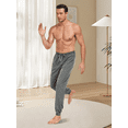 thumbnail image 3 of ANLIQI Men's Jogger Sleep Pants Cotton Pajama Bottoms Soft Lightweight Loungewear with Drawstring and Pockets 2 Pack(Dark Gray&Navy Blue,S), 3 of 8