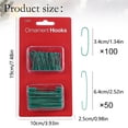 thumbnail image 3 of 150 Pcs Christmas Ornament Hooks for Christmas Tree, Metal Bauble Hanging Wire, Xmas Tree Decoration Hangers, Multi Size Ornament Fasteners, Holiday Decor Suspension Hooks, Bauble Holder Clips, 3 of 7