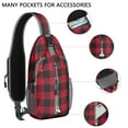 thumbnail image 2 of Rustic Plaid Sling Bag, Retro Checkered Crossbody Backpack with Adjustable Shoulder Strap, Lightweight and Durable for Short Trips and Gym Workouts, 2 of 6