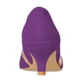 thumbnail image 3 of YDN Women Comfortable Pointy Closed Toe Pumps Kitten Low Heel Slip-on D'Orsay Office Party Dressy Wedding Shoes Size 15 Purple, 3 of 4