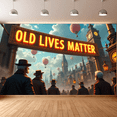 thumbnail image 6 of Large Tree Themed Banner with Inspiring Text Old Lives Matter, Party Decorations Backdrop, Ideal for Celebration Events Gathering Parties Photography Props Festival Decor, 6 of 7