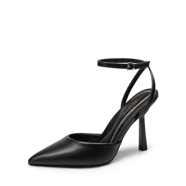 Zapatos de Tacón Alto DREAM PAIRS Stiletto con Correa al Tobillo Negro Talle 9