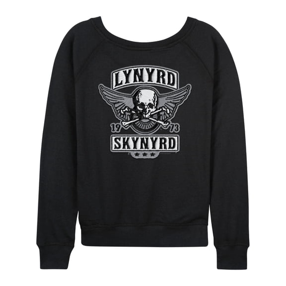 Lynyrd Skynyrd - Biker Faux Patch - Women's French Terry Long Sleeve Pullover