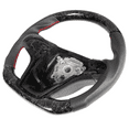 thumbnail image 4 of Ikon Motorsports Compatible with 12-15 Chevy Camaro Forged Carbon CF & Perforated Leather Steering Wheel With Red Stitching, 4 of 6