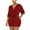 Red, variant on Women's Party Jumpsuit V Neck Short Sleeve Tie Front Romper Sexy One Piece for Club