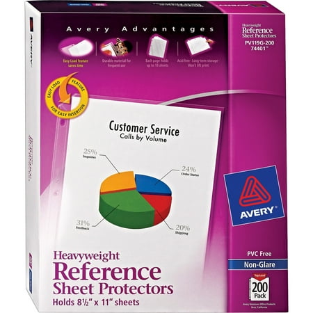 - Avery Non-Glare Heavyweight Sheet Protectors, Letter, 200 pack