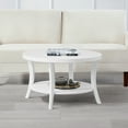 thumbnail image 4 of Convenience Concepts Charleston Round Coffee Table with Shelf in White Wood, 4 of 6