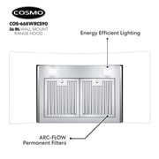 36 in. Vista Collection Ductless Wall Mount Range Hood in Stainless Steel