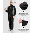 thumbnail image 6 of Little Donkey Andy Men's 2 Piece Full Zip Tracksuit Set, 4 Way Stretch Breathable Athletic Outfit with Reflective Details & Zipper Pockets, for Gym Running Outdoor, Black 2XL, 6 of 9