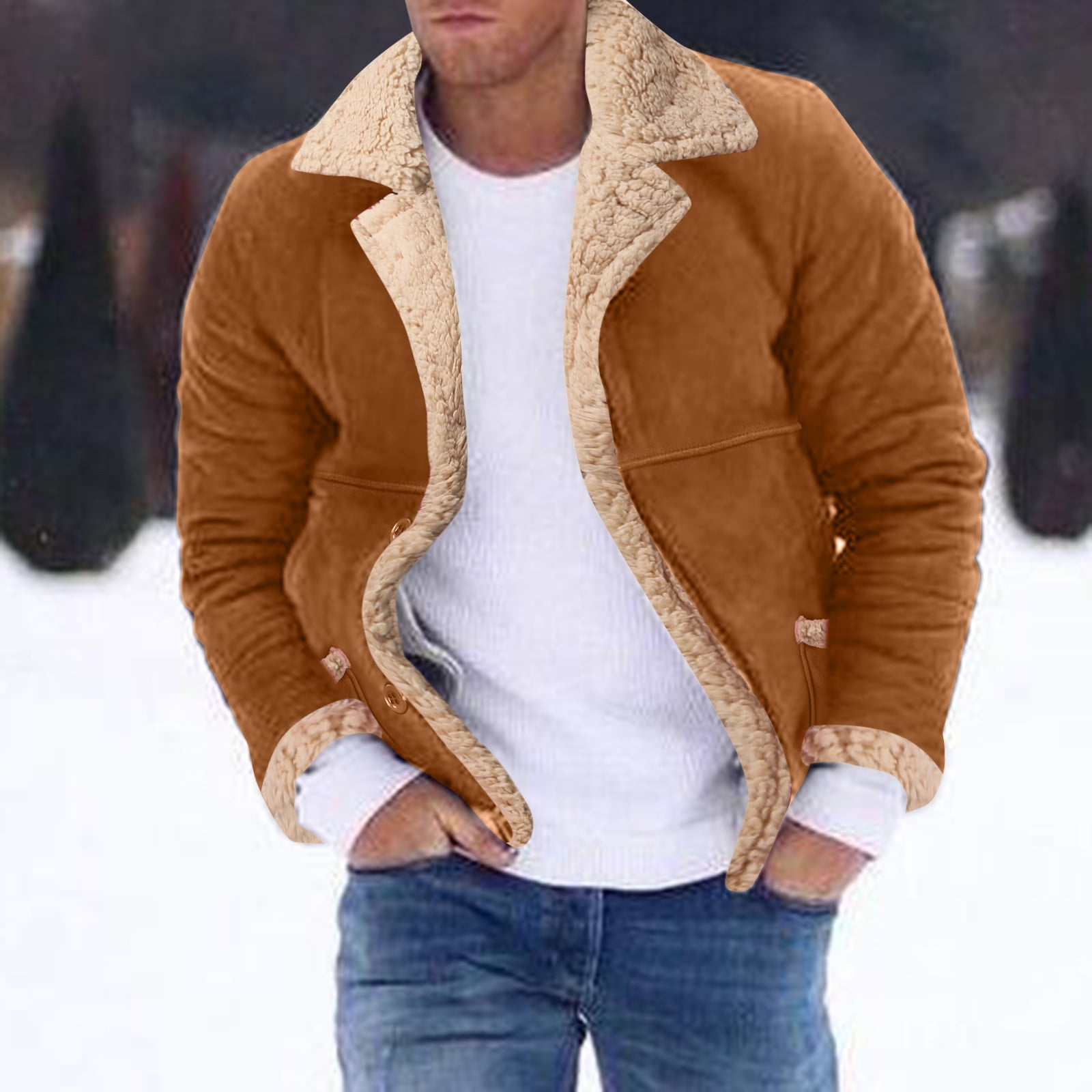 HSMQHJWE Mens Canvas Jacket Cotton Canvas Jacket Men Autumn And Winter Plus  Size Winter Coat Lapel Collar Padded Leather Jacket Vintage Thicken Coat