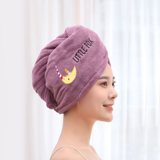 Toalla de microfibra para niña, gorro de ducha mágico de secado rápido, turbante grueso de doble cubierta, envoltura para la cabeza