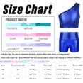 thumbnail image 6 of TSSOE Kids Girls 2 Piece Dance Athletic Tracksuit Shiny Metallic Sleeveless Single Shoulder Crop Top Red 150, 6 of 6