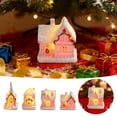 thumbnail image 6 of Christmas Decorations - Christmas Resin House Ornaments, Cottage Town Tiny Figurine with Led Light,Winter Village Ornament for Party Home Decor Christmas Ornaments Gifts(E), 6 of 6