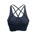 thumbnail image 1 of Ropa interior deportiva para mujer con almohadilla extraíble, sexy, con cordones en la espalda cruzada, chaleco de entrenamiento para yoga, color gris, 1 of 6