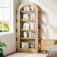 thumbnail image 3 of Tribesigns 5-Tier Bookshelf, Arch-Shaped Wooden Bookcase Display Shelf for Living Room Office, 3 of 6