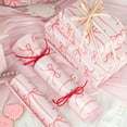 thumbnail image 2 of HOMERAL Pink Bow Wrapping Paper, Reversible Pink Love Design Gift Wrap for Baby Shower, Birthday, Valentines, Mothers day, Graduation, Wedding(17 Inch X 32.8 Feet), 2 of 6