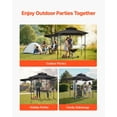 thumbnail image 5 of 8'x5' BBQ Grill Gazebo Canopy Shelter Tent with Shelf & Awning Double-Tiered Top, 5 of 8