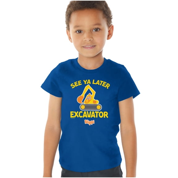 Blippi See Ya Later Excavator Kids T Shirt (2) for Toddler Boys and Girls, Royal