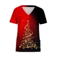 thumbnail image 5 of Chemises de Maternité Femmes Manches Courtes Col en V Hauts Uniforme Arbre de Noël Imprimé Poches Blouse Robe d'Allaitement Blouses pour Femmes en Liquidation, 5 of 5