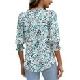 thumbnail image 6 of Xdegoge 3/4 Sleeve Tops for Women Plus Size Floral V Neck T Shirt Summer Fashion Tunic Shirts Dressy Casual Loose Fit Blouses, 6 of 8