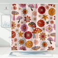thumbnail image 4 of Retro Sun Flower Shower Curtain, Vintage Hippie Funky 70s Sun Flowers Shower Curtains for Bathroom Decor, Boho Colorful Floral Shower Curtain Set with 12 Hooks, 72X72in, 4 of 5