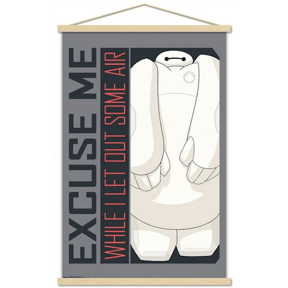 Disney Big Hero 6: The Series - Excuse Me Wall Poster with Wooden Magnetic Frame, 22.375" x 34"