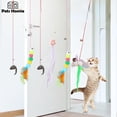 thumbnail image 2 of Cat Toy Swing Sticky Disc Elastic Hanging Door Teasing Cat Rope Long Rope Teasing Cat Cat Toy Cat Accessories Pet Kitten Toy caterpillar, 2 of 6