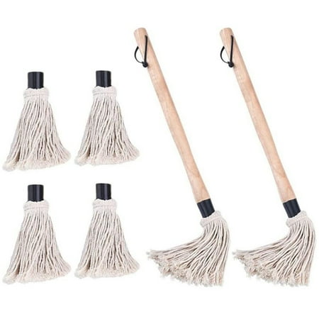 

Grill Mop Brush BBQ Grill Brush Wood Sauce Mop Brush Long Handle