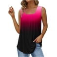 thumbnail image 5 of Wiyuqeen Printed Tank Tops for Women Trendy Pleated Square Neck Sleeveless Tops Casual Curved Hem Flowy Blouses Elegant Side Split Graphic Tees 2024 Tshirts, 5 of 5