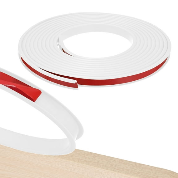 Uxcell U-Shape Edge Banding, 16.4FT x 1/2" TPE Self Adhesive Edging Trim for Furniture/Cabinets [White]