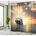 thumbnail image 5 of Ambesonne Maritime Shower Curtain, Cargo Ship at Sunset Photo, 69"Wx75"L, Multicolor, 5 of 5