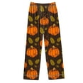 thumbnail image 4 of Womens Halloween Pajamas Sets Long Sleeve Turndown Collar Button Sleepwear Elastic Waist Pockets Pants Fashion Printed Loungewear Set Brown XXXL, 4 of 4