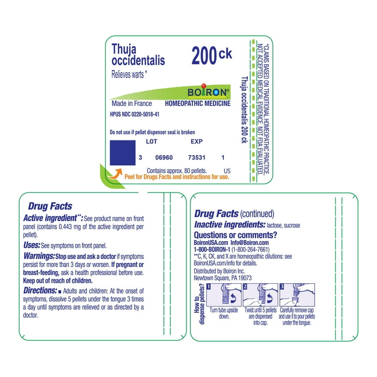 Thuja Occidentalis 200CK 80 Pellets - Boiron