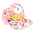 thumbnail image 3 of Tapete de juego para gimnasio infantil con piano musical para educación temprana, tapete sensorial para gatear y piano para bebés, color rosa, 3 of 14