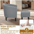 thumbnail image 5 of AENKYO Mid-Century Modern Accent Chair with Ottoman - Barrel Armchair & Footrest Set, Comfy Ergonomic Design for Living Room, Bedroom, Home Office - Grey, 5 of 7